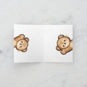 Cute Bear Hi Folded Card | Kawaii Invitation (Binnen)