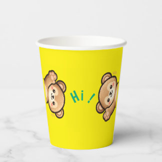 Cute Bear Hi Paper Cups | Kawaii Party Cups Papieren Bekers
