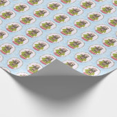 Cute Bear Holding Gingerbread House Holiday Wrap Cadeaupapier (Hoek)