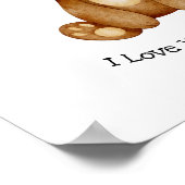 Cute Bear I Love You Beary Much Quote Poster (Hoek)