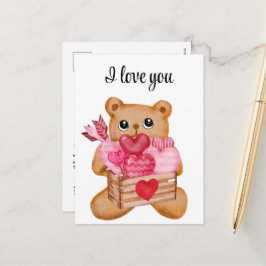Cute bear in love full of love feestdagenkaart