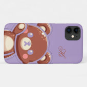 Cute Bear iPhone Case – Purple Teddy Bear Cover (Achterkant (horizontaal))