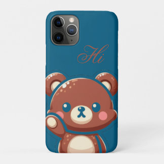 Cute Bear iPhone Case –Teal Blue Teddy Bear Barely