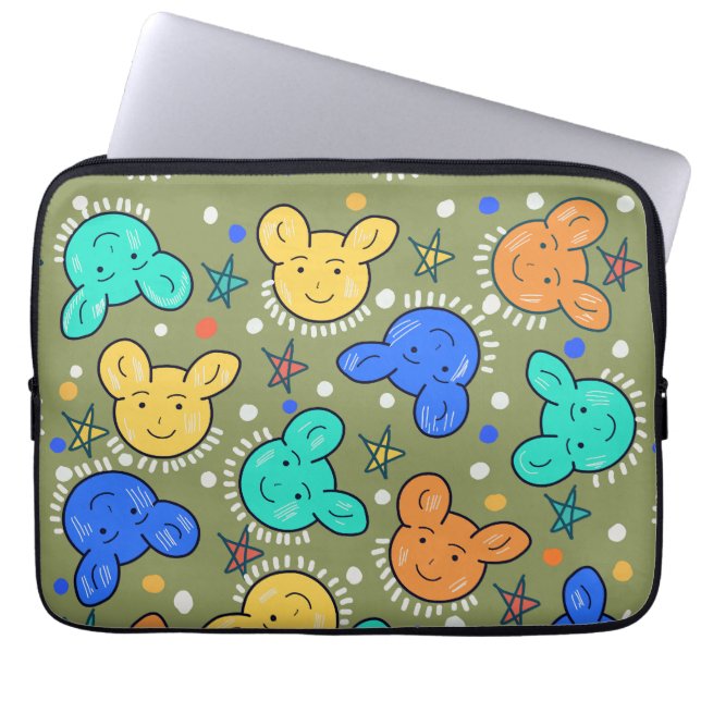 Cute Bear  Laptop Sleeve (Voorkant)