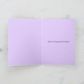 Cute Bear Love Purple Mittens Valentine's Day Card Feestdagen Kaart (Binnen)