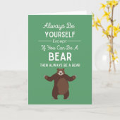 Cute Bear Lover Cards Humor Wildlife Forest Nature Kaart (Gele Bloem)