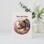 Cute bear lovers customizable  briefkaart (Staand voorkant)