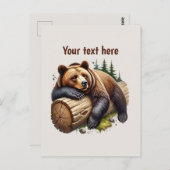Cute bear lovers customizable  briefkaart (Voorkant / Achterkant)