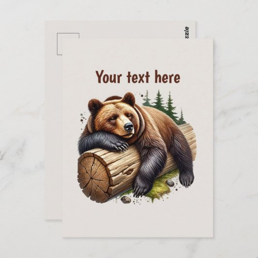 Cute bear lovers customizable  briefkaart (Voorkant / Achterkant)