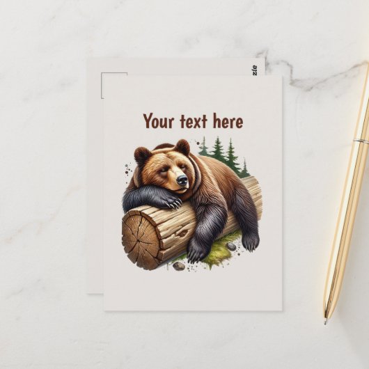 Cute bear lovers customizable  briefkaart (Voorkant / Achterkant in situ)