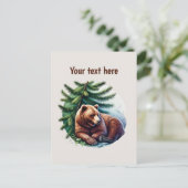 Cute bear lovers customizable briefkaart (Staand voorkant)