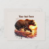 Cute bear lovers customizable  briefkaart (Voorkant / Achterkant)