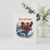 Cute bear lovers customizable  briefkaart (Staand voorkant)