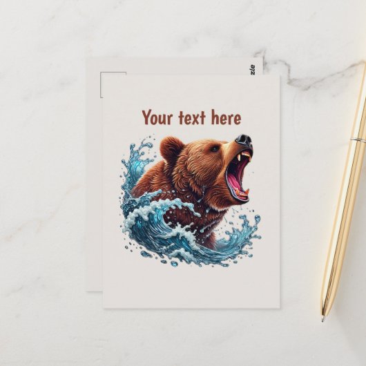Cute bear lovers customizable  briefkaart (Voorkant / Achterkant in situ)
