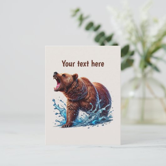 Cute bear lovers customizable briefkaart (Staand voorkant)