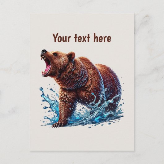 Cute bear lovers customizable briefkaart (Voorkant)