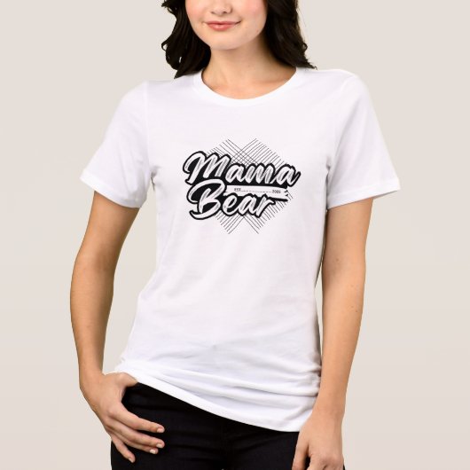  Cute bear-mom Black & White Design Tri-Blend Shirt (Voorkant)