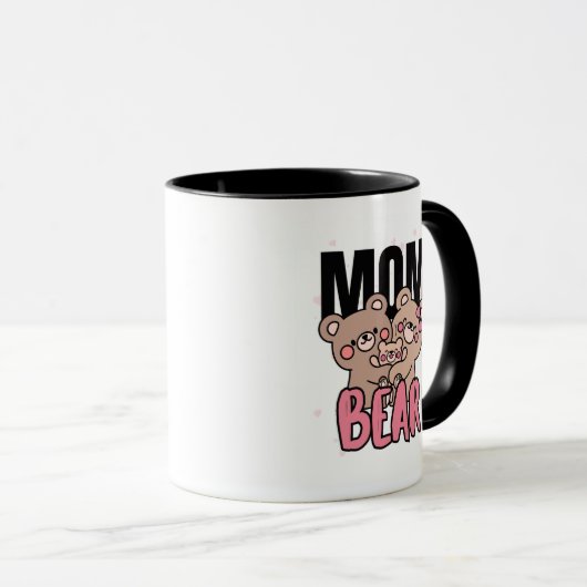 Cute bear-mom Text Illustration Mok (Voorkant rechts)