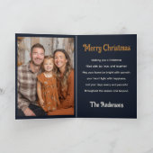 Cute Bear Nordic Winter Merry Christmas Photo Kaart (Binnen)