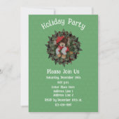 Cute Bear On Wreath Christmas Holiday Kaart (Voorkant)
