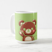 Cute Bear “Oops!” Green Classic Mug – Kawaii Bear Koffiemok (Voorkant links)