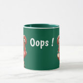 Cute Bear Oops Green Mug | Kawaii Coffee Cup Mok (Midden)
