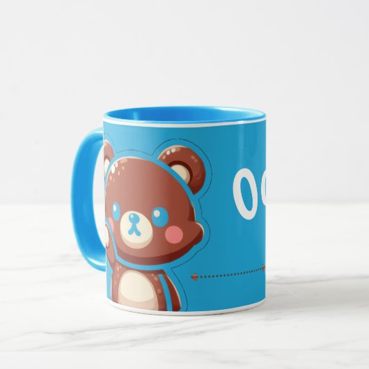 Cute Bear “Oops!” Mug – Funny Kawaii Bear Design | Mok (Voorkant links)