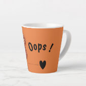 Cute Bear “Oops!” Orange Latte Mug–Kawaii Bear Cup Latte Mok (Rechterhoek)