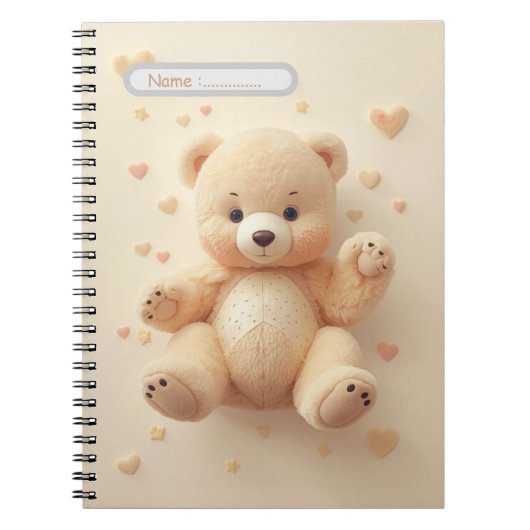 Cute Bear Pastel Notebook Notitieboek (Voorkant)