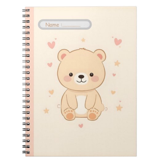Cute Bear Pastel Notebook Notitieboek (Voorkant)