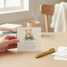 Cute Bear Reading Book Baby Shower Book Request
