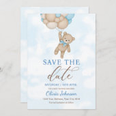 Cute Bear Save the Date Kaart (Voorkant / Achterkant)