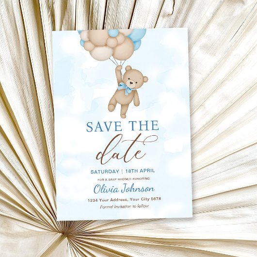 Cute Bear Save the Date Kaart