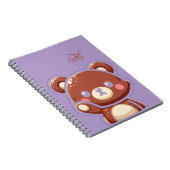 Cute Bear Spiral Notebook–Purple Teddy Bear Design Notitieboek (Rechterzijde)