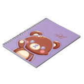 Cute Bear Spiral Notebook–Purple Teddy Bear Design Notitieboek (Linkerzijde)