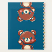 Cute Bear Spiral Planner – Teal Blue Teddy Bear (Achterkant)