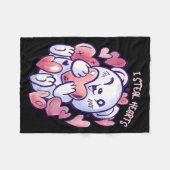 Cute Bear Steal Hearts Valentines Day Or Toddler Fleece Deken (Voorkant (Horizontaal))