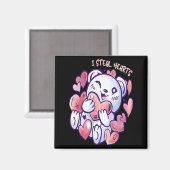 Cute Bear Steal Hearts Valentines Day Or Toddler  Magneet (Voorkant / Achterkant)