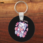 Cute Bear Steal Hearts Valentines Day Or Toddler Sleutelhanger (Voorkant)
