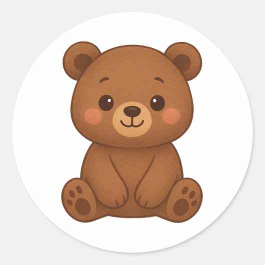 Cute Bear Sticker – Adorable Kawaii Teddy Bear Ill (Voorkant)