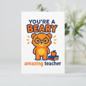 Cute Bear Teacher Appreciation Card Bedankkaart (Staand voorkant)