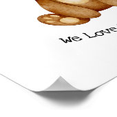 Cute Bear We Love You Beary Much Quote Poster (Hoek)