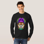 Cute Bear with Jester Hat for Mardi Gras T-shirt (Voorkant volledig)