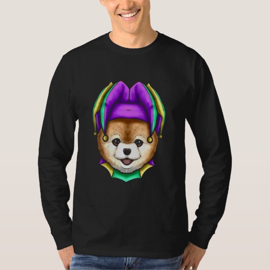 Cute Bear with Jester Hat for Mardi Gras T-shirt (Voorkant)