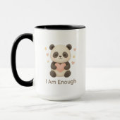 Cute Bear with Pink Heart — I Am Enough mug Mok (Links)