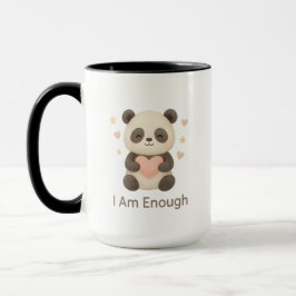 Cute Bear with Pink Heart — I Am Enough mug Mok