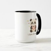Cute Bear with Pink Heart — I Am Enough mug Mok (Voorkant rechts)