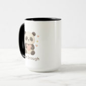 Cute Bear with Pink Heart — I Am Enough mug Mok (Voorkant links)