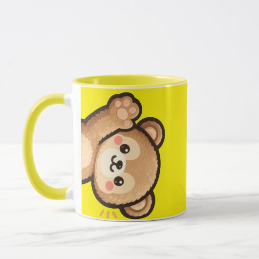 Cute Bear Yellow Mug | Kawaii Coffee Cup Mok (Links)