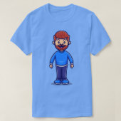 Cute Beard Man Cartoon T-shirt (Design voorkant)